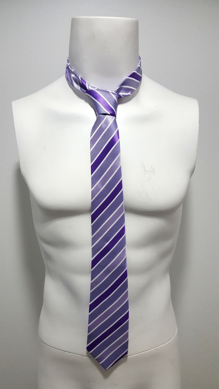Purple & White Necktie