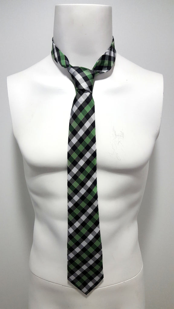 Green, Black and White Necktie