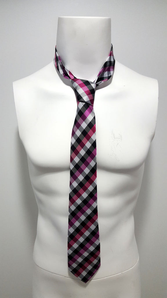Pink, Black and White Necktie