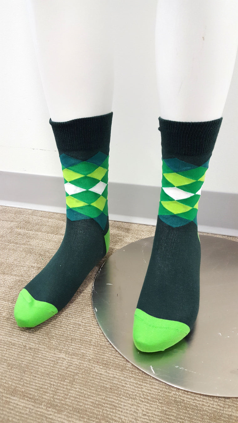 Green & White Socks