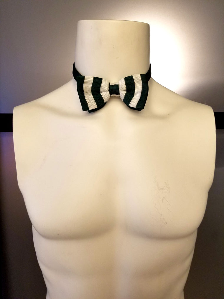 Green & White Bow Tie