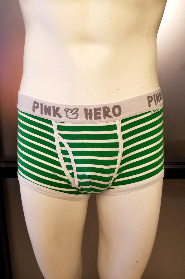Green & White Pink Hero Boxer Brief